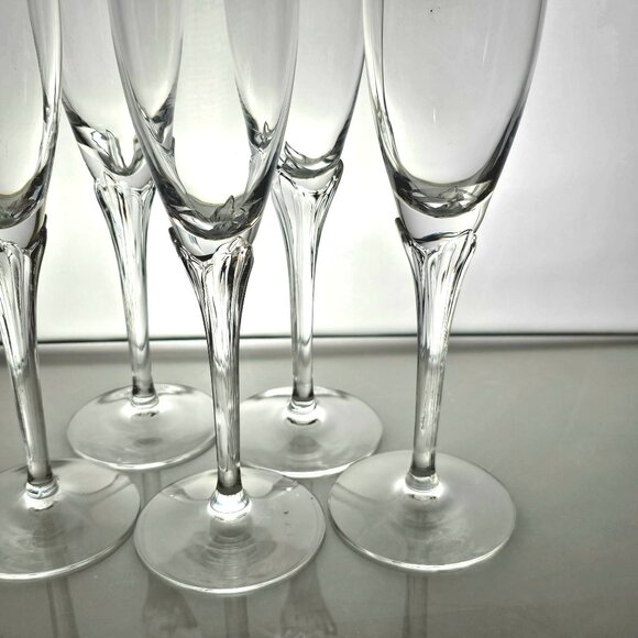 5 Lenox Erica Gold Champagne Glasses 9.25" fine crystal gold rim toasting presec - Picture 4 of 10